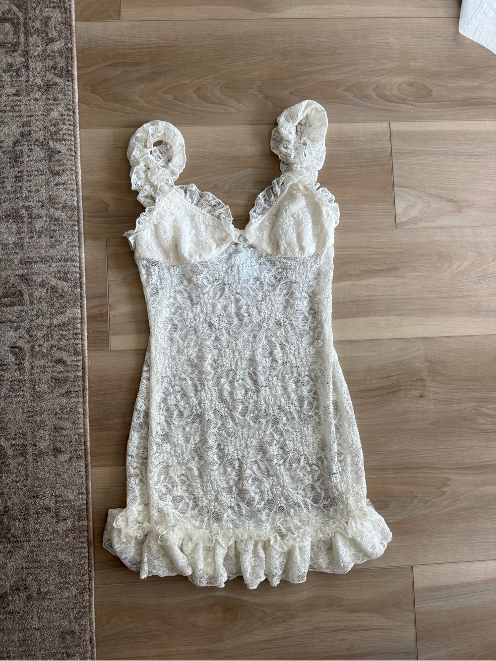 Blush Ivory Lace Mini Dress